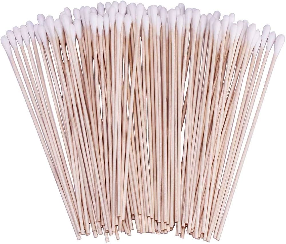 6 Inch Long Cotton Swabs with Wooden Handles Cotton Tipped Applicator for Cleaning