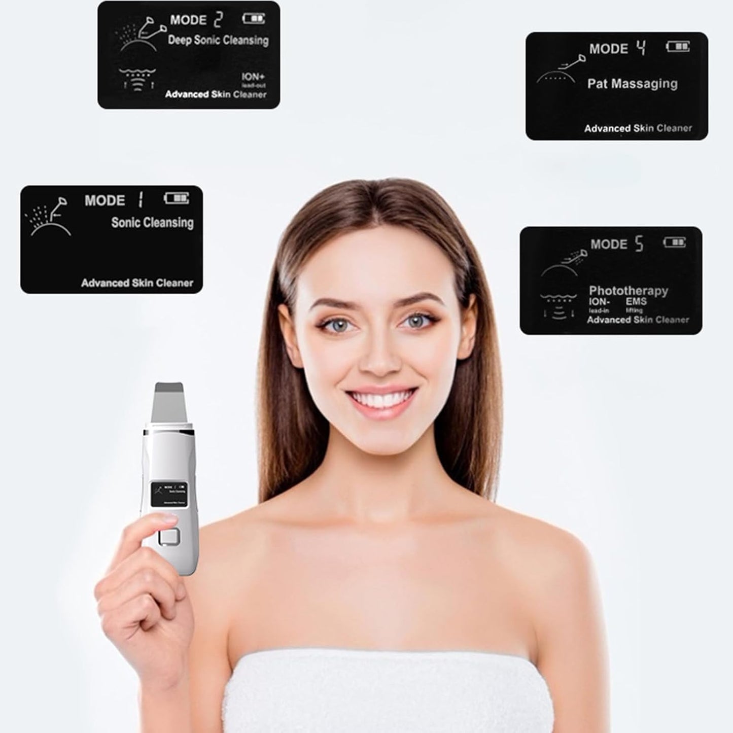 Skin Scrubber Skin Scraper Ultrasonic EMS Pore Cleaner Remover